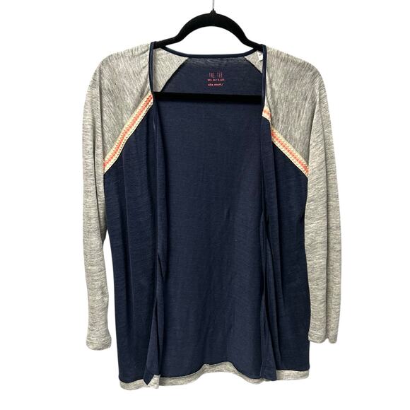 Sita Murt Navy Blue Gray Open Front Lightweight Cardigan Sweater Womens Small - Picture 1 of 6